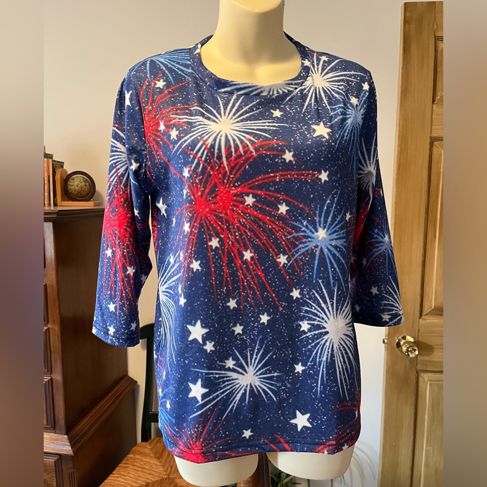 4th of July, Starburst, Ladies, New, Silky Top